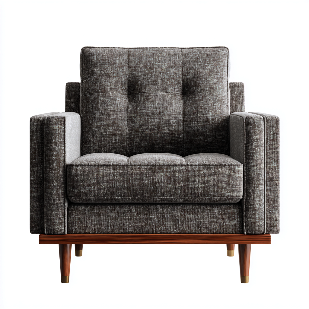 Fauteuil tissu 90×85×92 cm – gris foncé – adapté au salon – style contemporain-Dengetmart