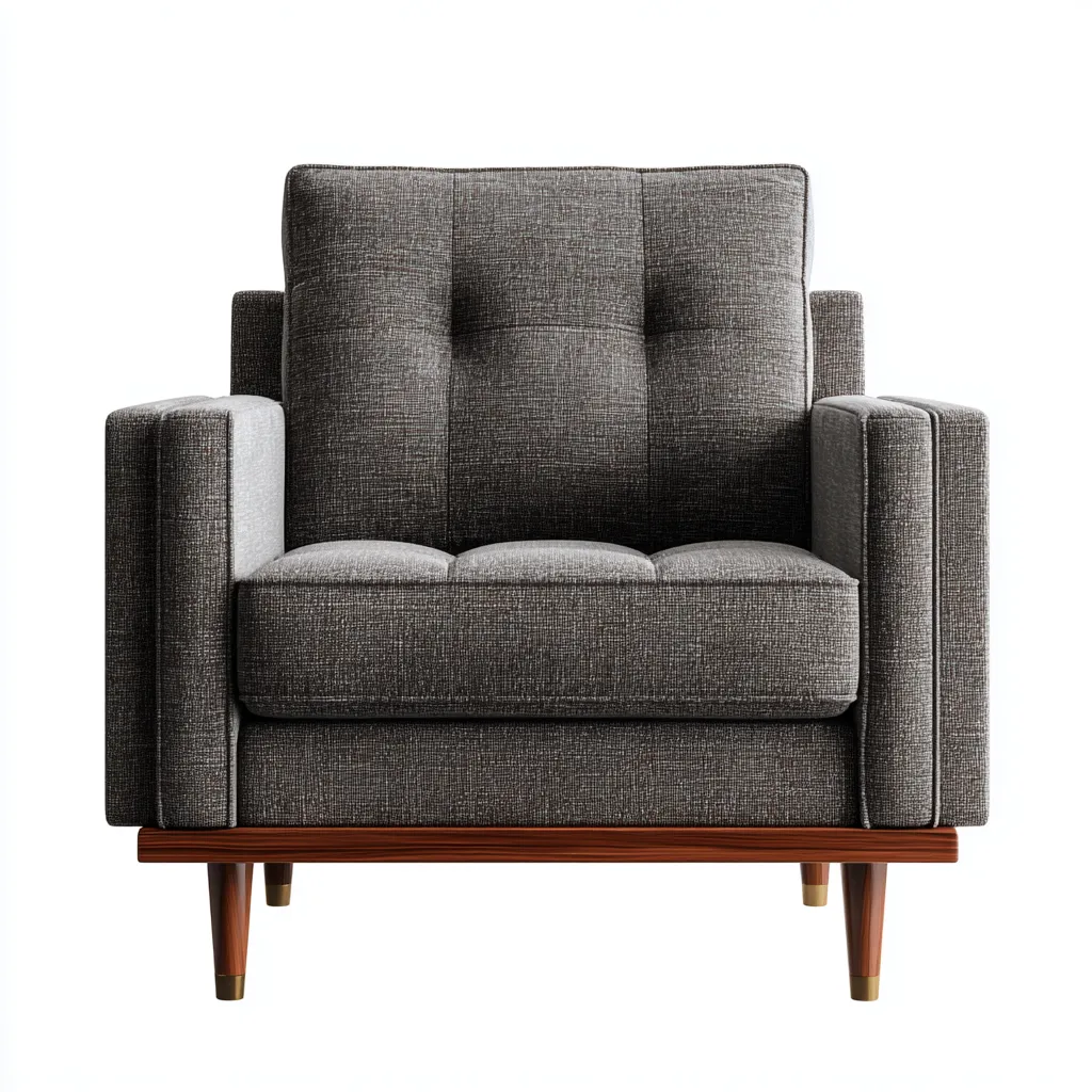 Fauteuil tissu 90×85×92 cm – gris foncé – adapté au salon – style contemporain-Dengetmart