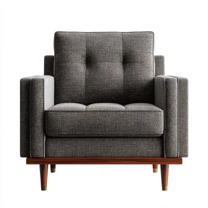 Fauteuil tissu 90×85×92 cm – gris foncé – adapté au salon – style contemporain-Dengetmart