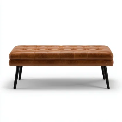 Banc de lit simili cuir 110x45x44 cm – marron – design moderne-Dengetmart