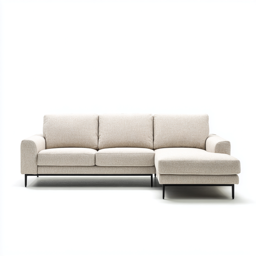 Canapé d’angle tissu 275x160 cm - beige - style moderne-Dengetmart