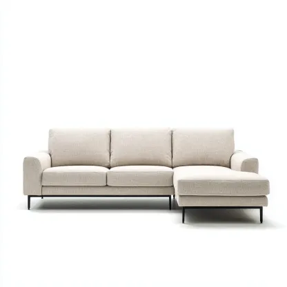 Canapé d’angle tissu 275x160 cm - beige - style moderne-Dengetmart