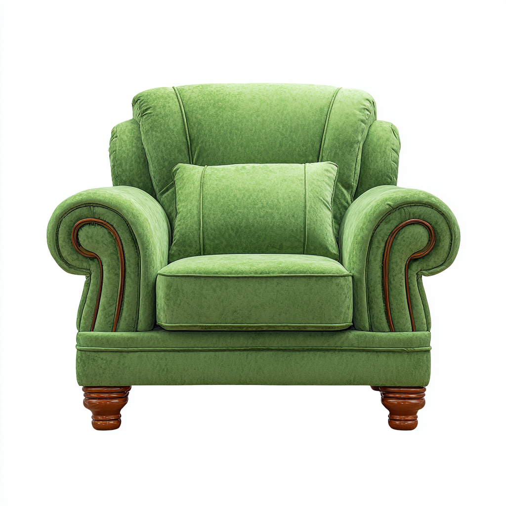 Fauteuil Tissu 95x100x95 cm – Vert – Style classique-Dengetmart
