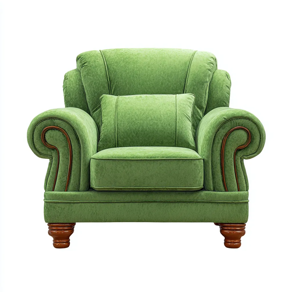 Fauteuil Tissu 95x100x95 cm – Vert – Style classique-Dengetmart
