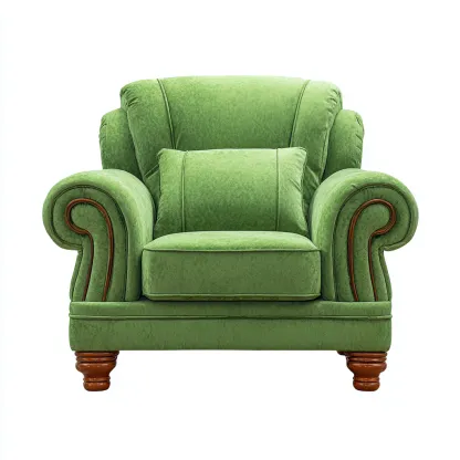 Fauteuil Tissu 95x100x95 cm – Vert – Style classique-Dengetmart