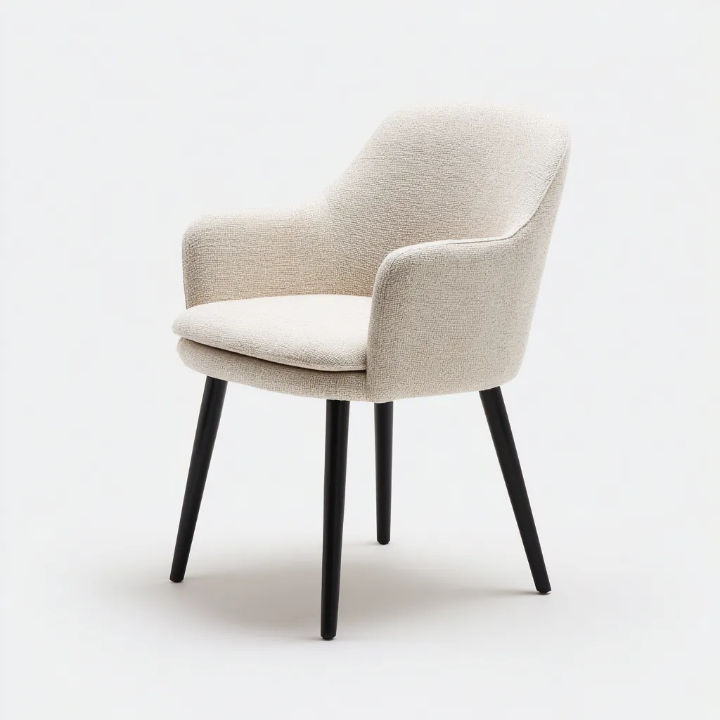 Chaise de salle à manger tissu/mousse 56×52×82 cm – beige/noir – adaptée à la salle à manger – style moderne-Dengetmart