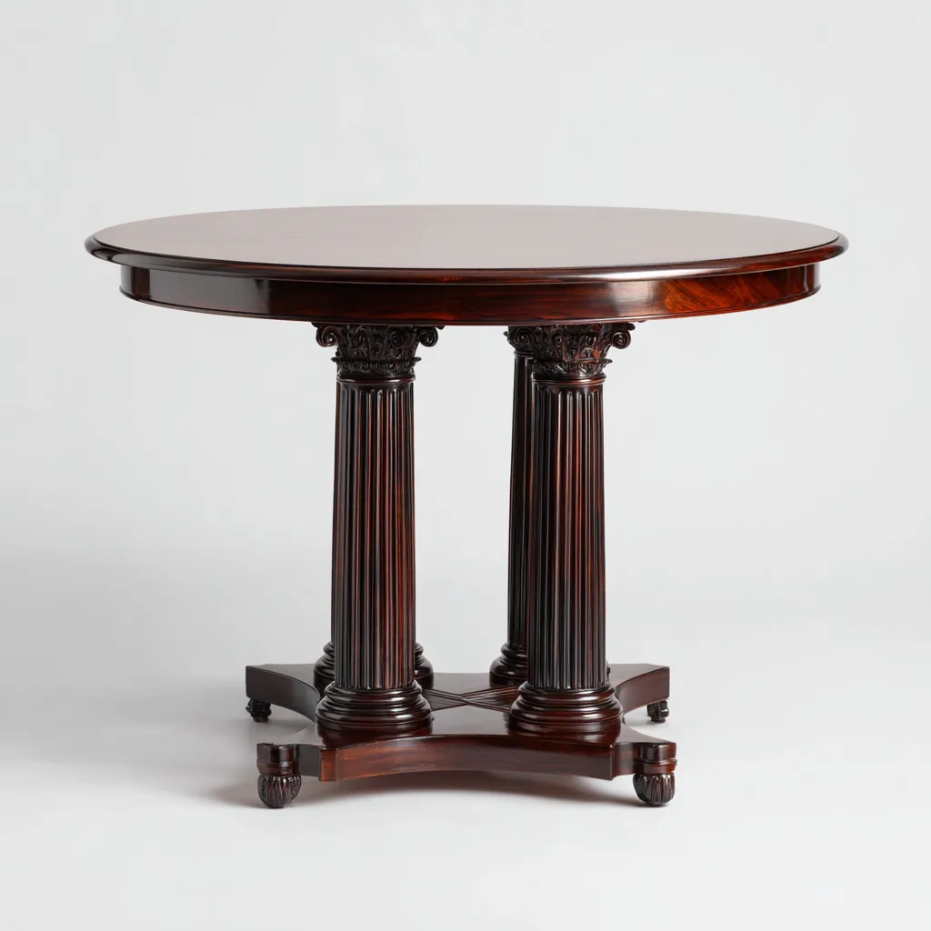 Table à manger Bois massif 130x130x78 cm – Brun foncé – Style classique-Dengetmart