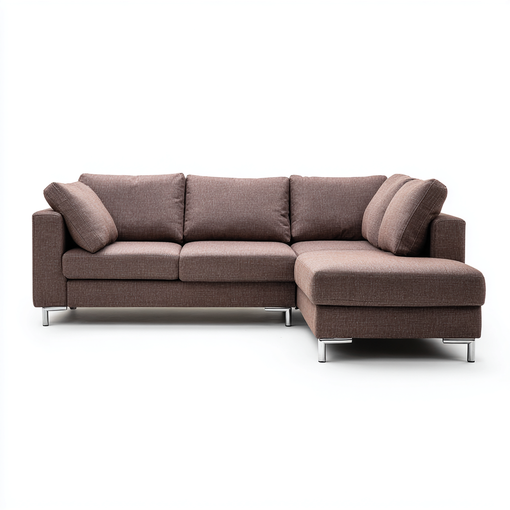 Canapé d’angle tissu 270x162 cm - marron - style moderne-Dengetmart