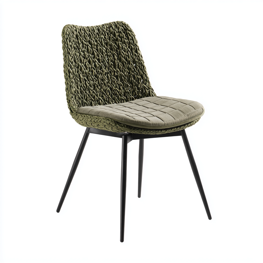 Chaise de jardin Plastique/métal 55x58x82 cm – Vert/noir – Style moderne-Dengetmart