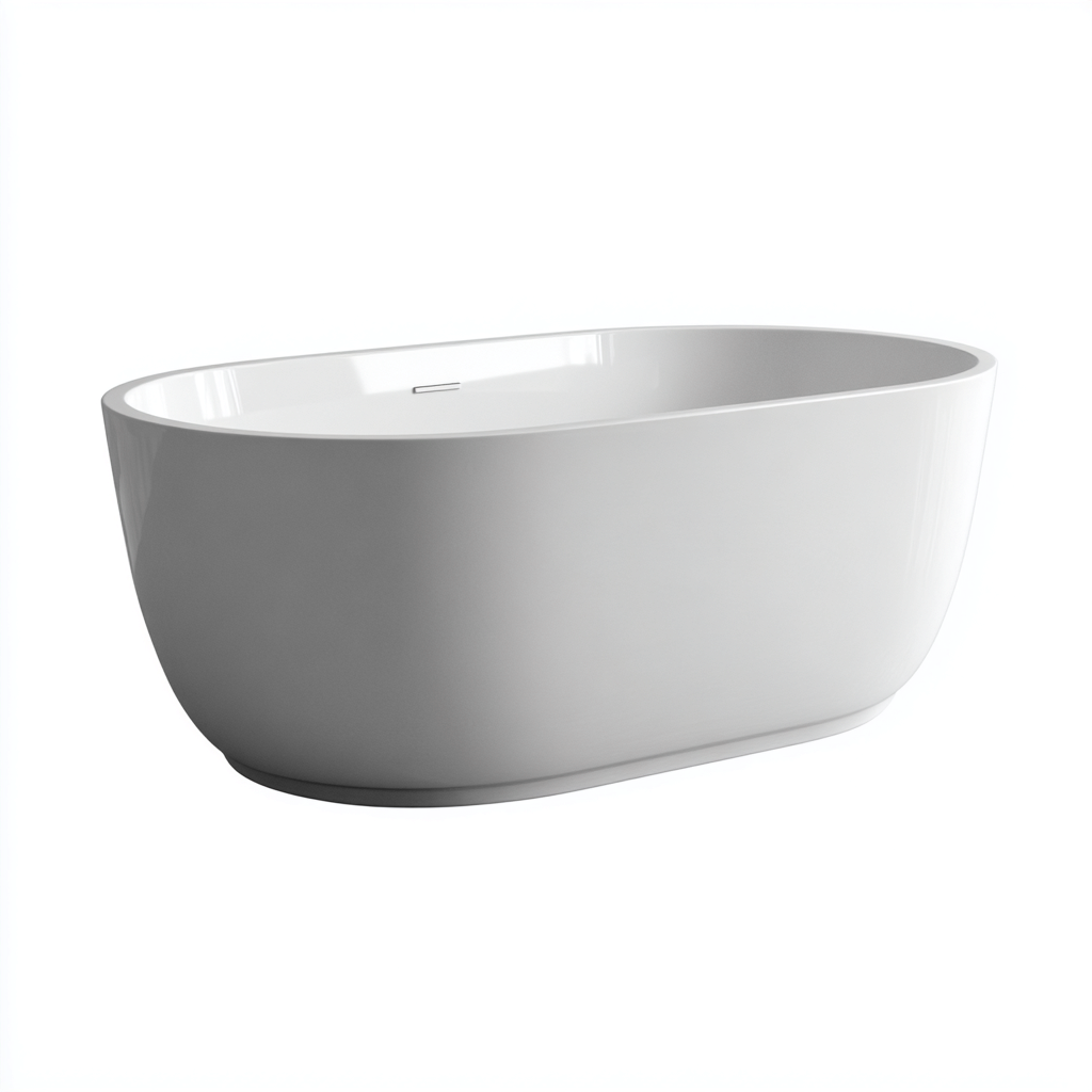 Baignoire acrylique 165x75 cm - blanc - design moderne-Dengetmart