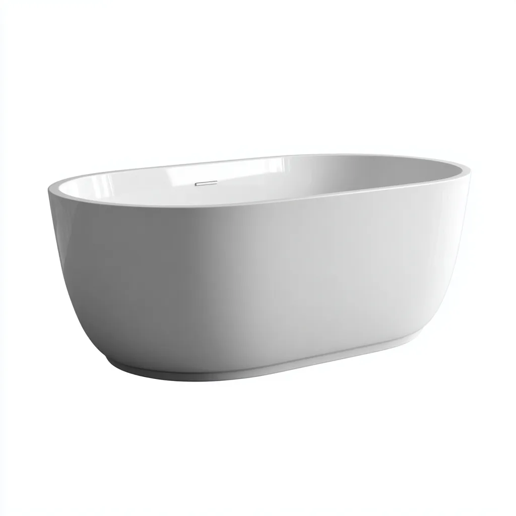 Baignoire acrylique 165x75 cm - blanc - design moderne-Dengetmart