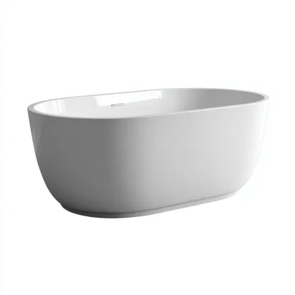 Baignoire acrylique 165x75 cm - blanc - design moderne-Dengetmart