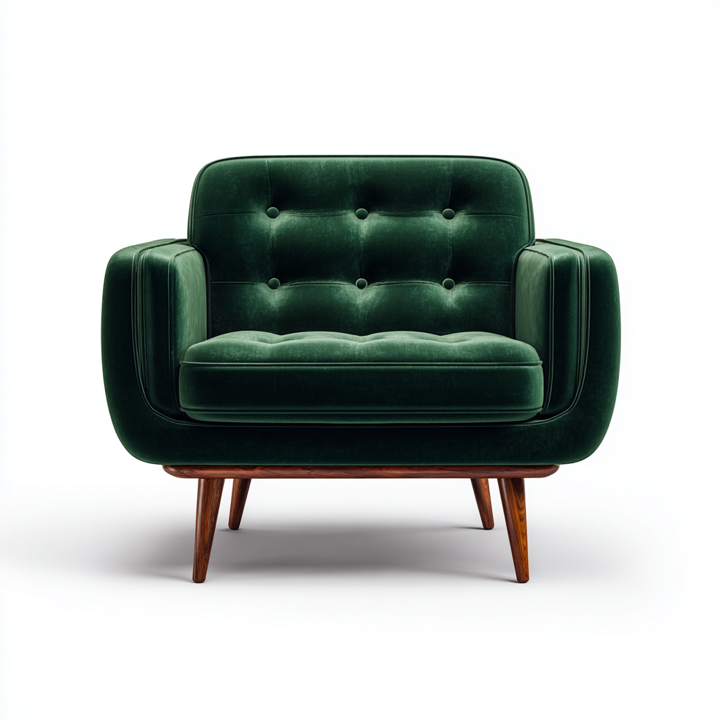Fauteuil Velours 90x85x88 cm – Vert – Style moderne-Dengetmart