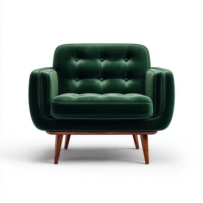 Fauteuil Velours 90x85x88 cm – Vert – Style moderne-Dengetmart
