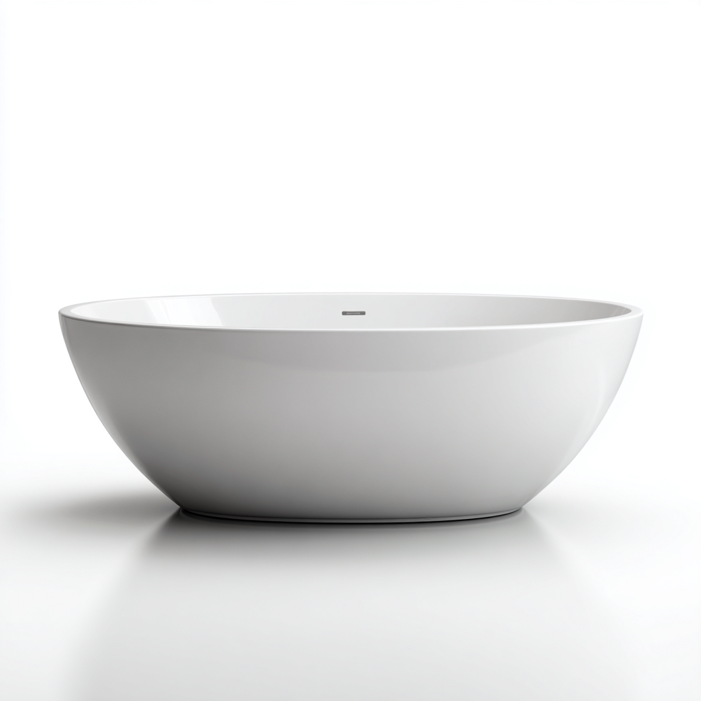 Baignoire acrylique 175x80 cm - blanc - design minimaliste-Dengetmart