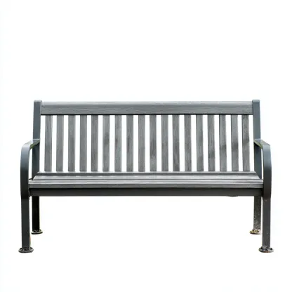 Banc de jardin Bois/métal 150x58x85 cm – Gris – Style moderne-Dengetmart