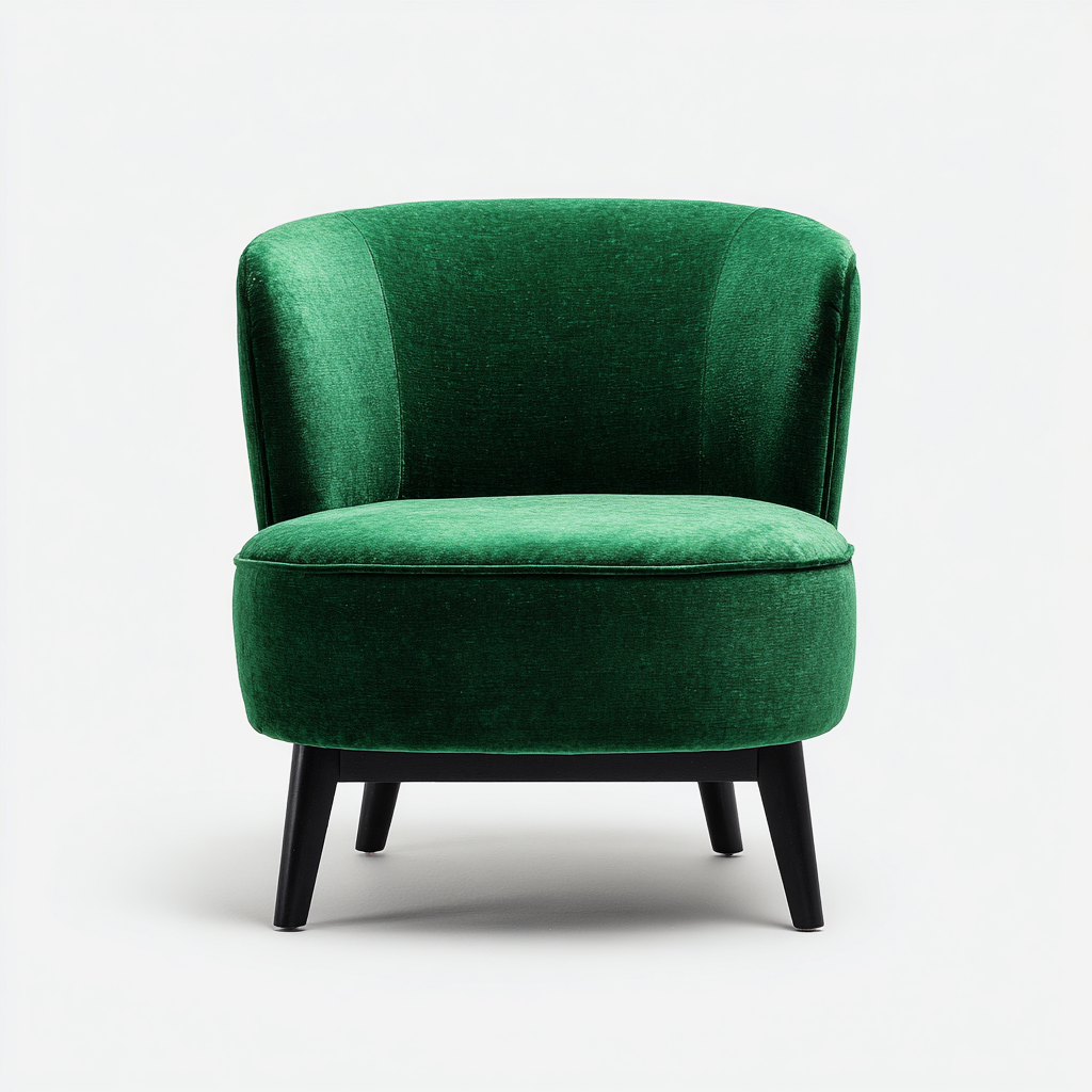 Fauteuil Velours 78x70x78 cm – Vert – Style moderne-Dengetmart