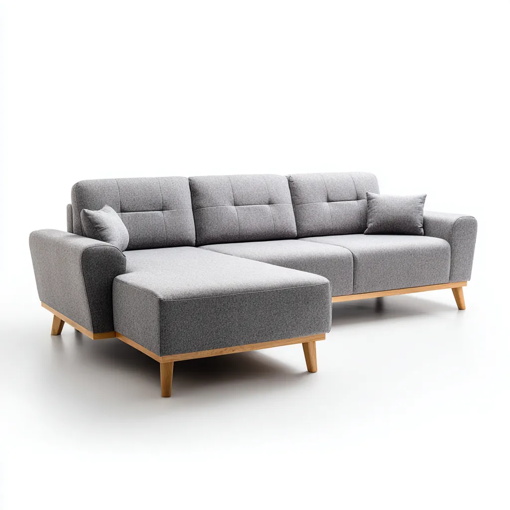 Canapé d’angle tissu 275x160 cm - gris - style moderne-Dengetmart