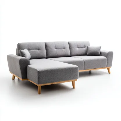 Canapé d’angle tissu 275x160 cm - gris - style moderne-Dengetmart