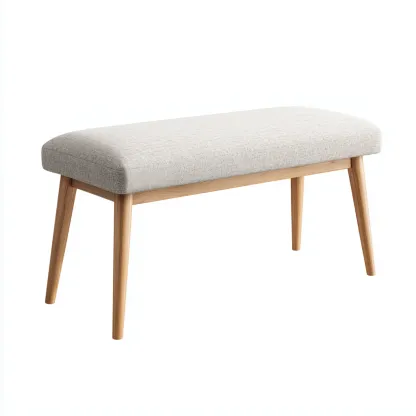 Banc de lit tissu 98x32x45 cm – beige – style minimaliste-Dengetmart