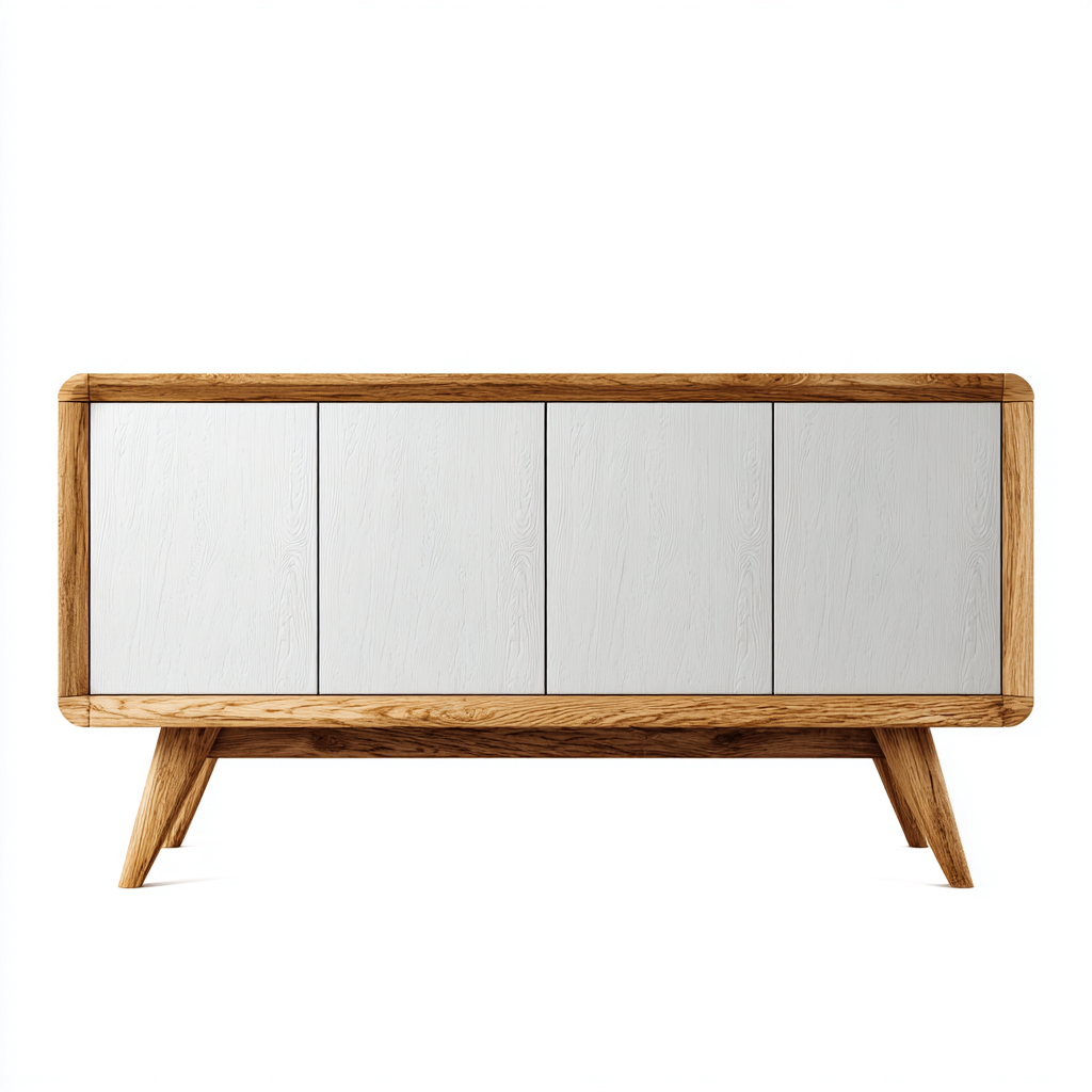 Meuble TV Bois 160x40x70 cm – Blanc/Bois – Design moderne-Dengetmart