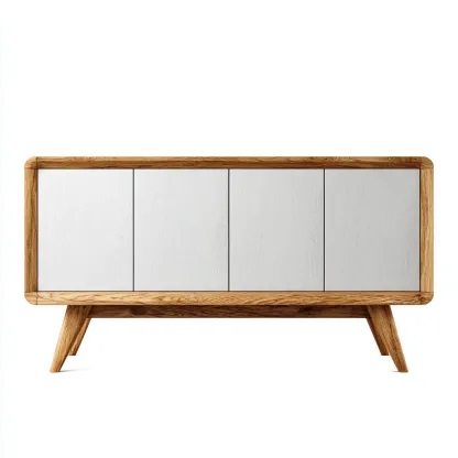 Meuble TV Bois 160x40x70 cm – Blanc/Bois – Design moderne-Dengetmart