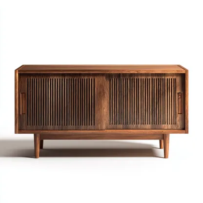 Meuble TV Bois 140x40x65 cm – Marron – Design moderne-Dengetmart