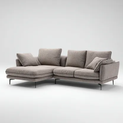 Canapé d’angle tissu 280×165×86 cm – beige – adapté au salon – style moderne-Dengetmart