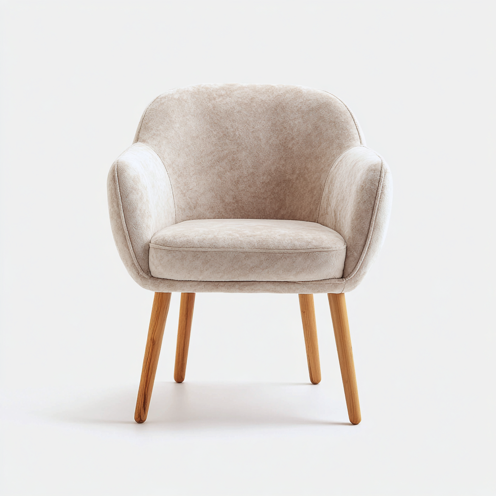 Fauteuil tissu 60×62×80 cm – beige – adapté au salon – style contemporain-Dengetmart