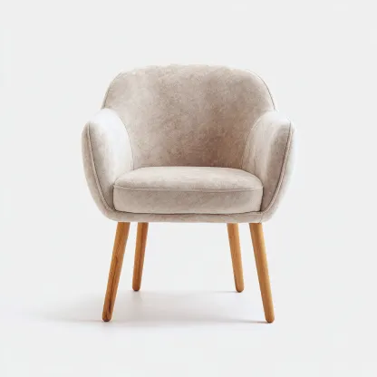 Fauteuil tissu 60×62×80 cm – beige – adapté au salon – style contemporain-Dengetmart