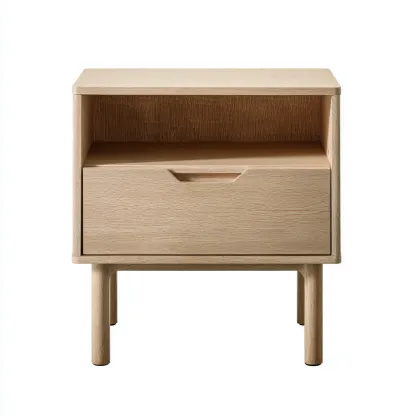 Table de chevet Bois 45x35 cm – Beige – Design moderne-Dengetmart