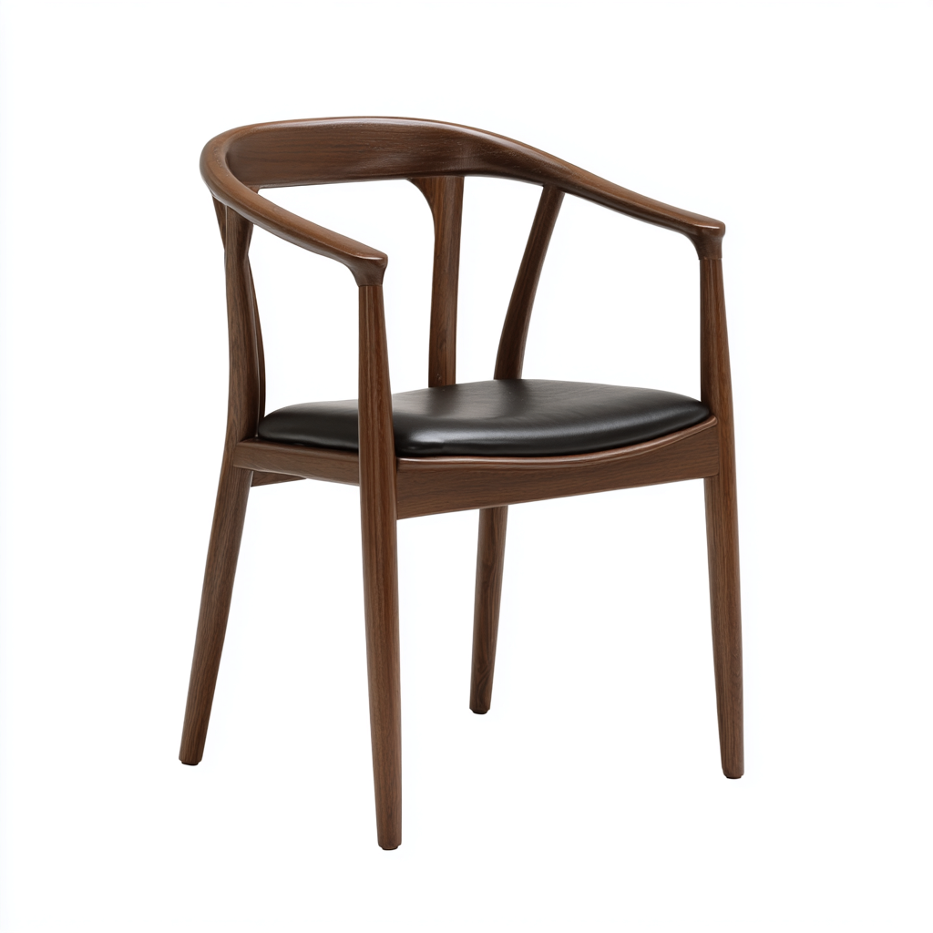 Chaise de salle à manger bois/mousse 55×50×78 cm – marron/noir – adaptée à la salle à manger – style moderne-Dengetmart