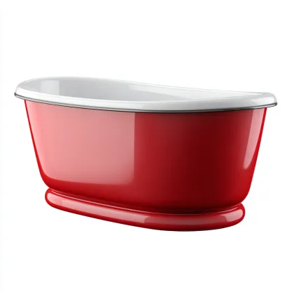 Baignoire acrylique 165x70 cm - rouge-blanc - design moderne-Dengetmart