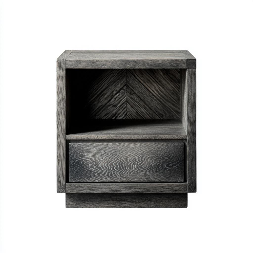 Table de chevet bois 45×35×55 cm – gris – style moderne-Dengetmart