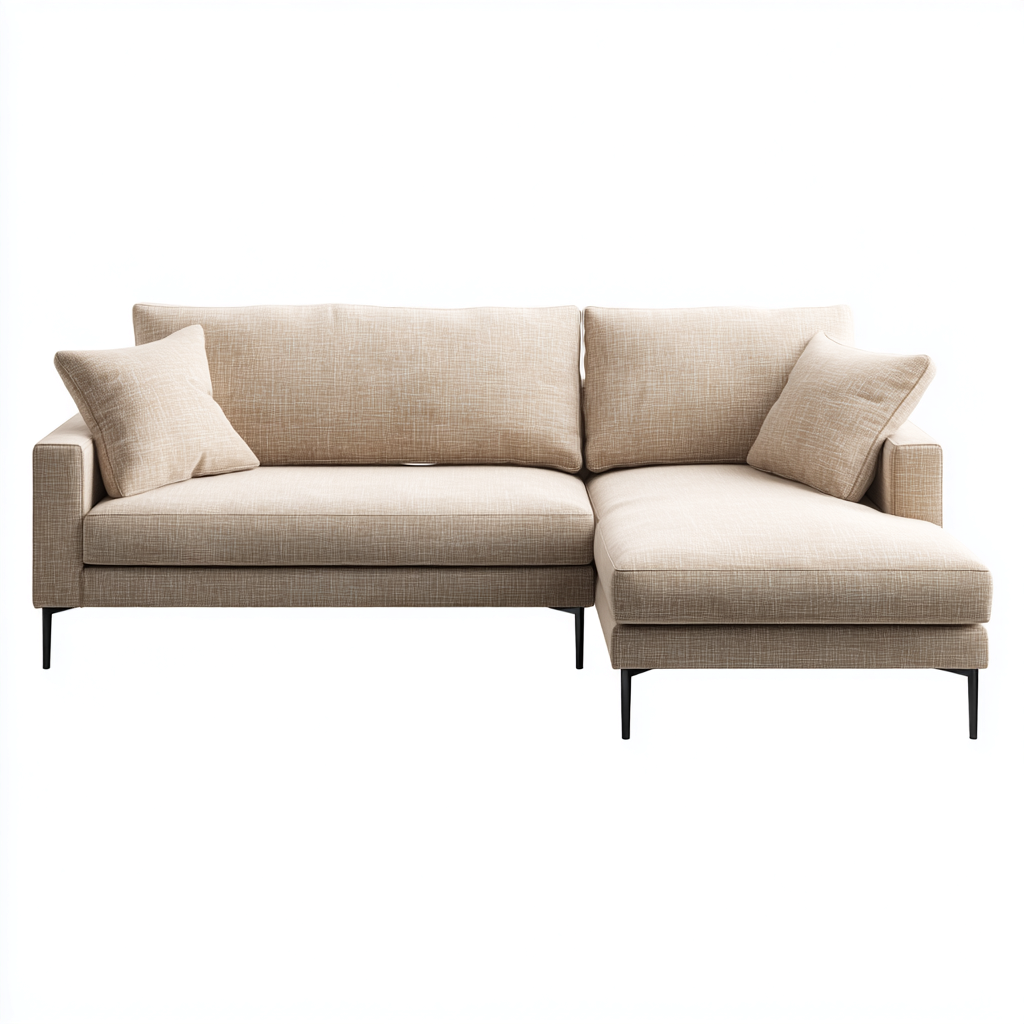 Canapé d’angle tissu 278×160×86 cm – beige – adapté au salon – style moderne-Dengetmart