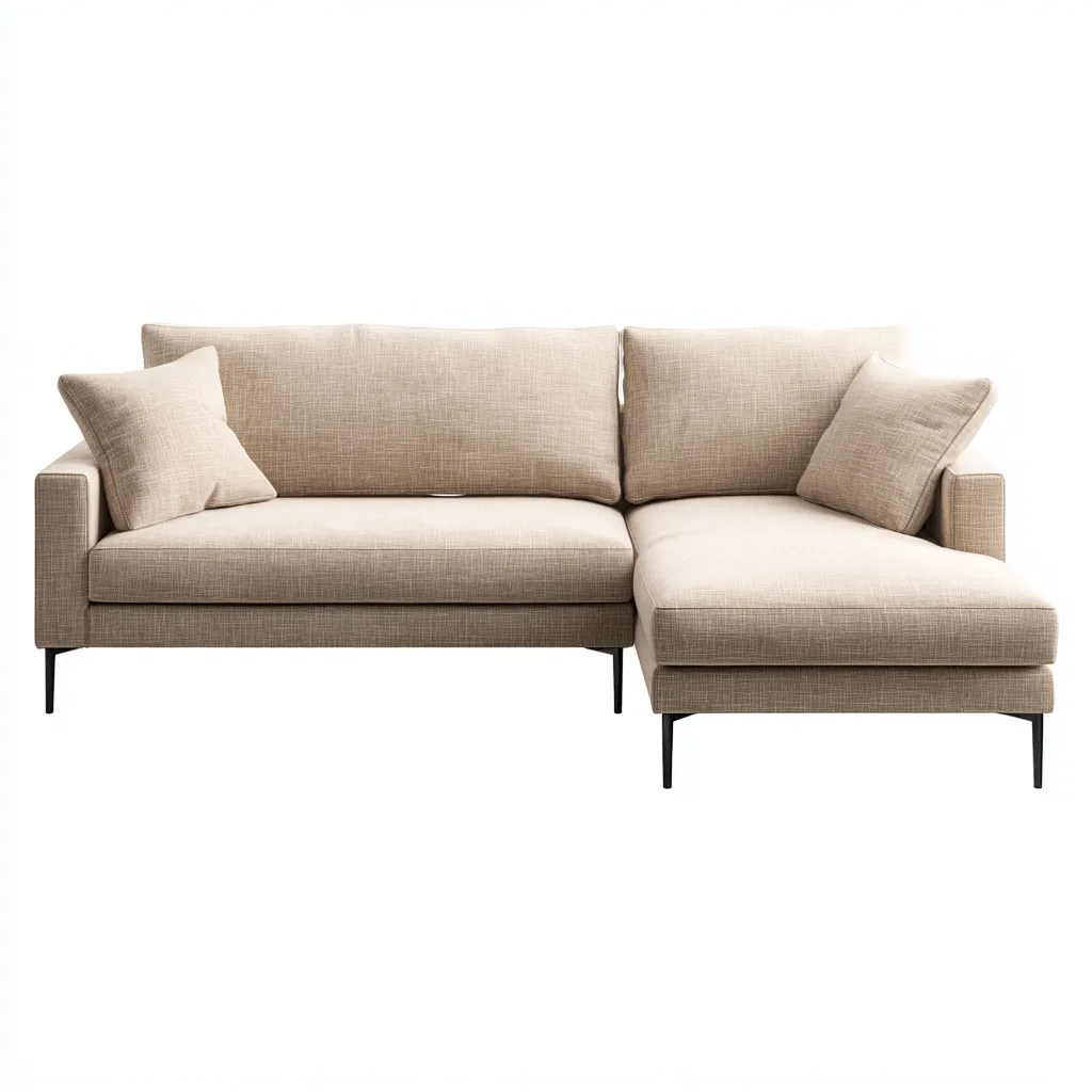 Canapé d’angle tissu 278×160×86 cm – beige – adapté au salon – style moderne-Dengetmart