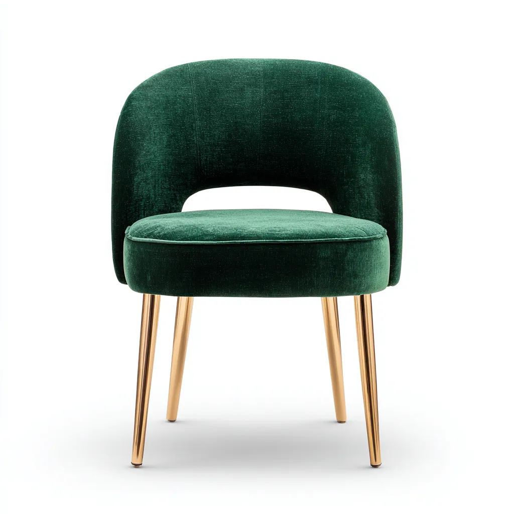 Chaise de salle à manger velours/mousse 48×50×80 cm – vert/or – adaptée à la salle à manger – style moderne-Dengetmart