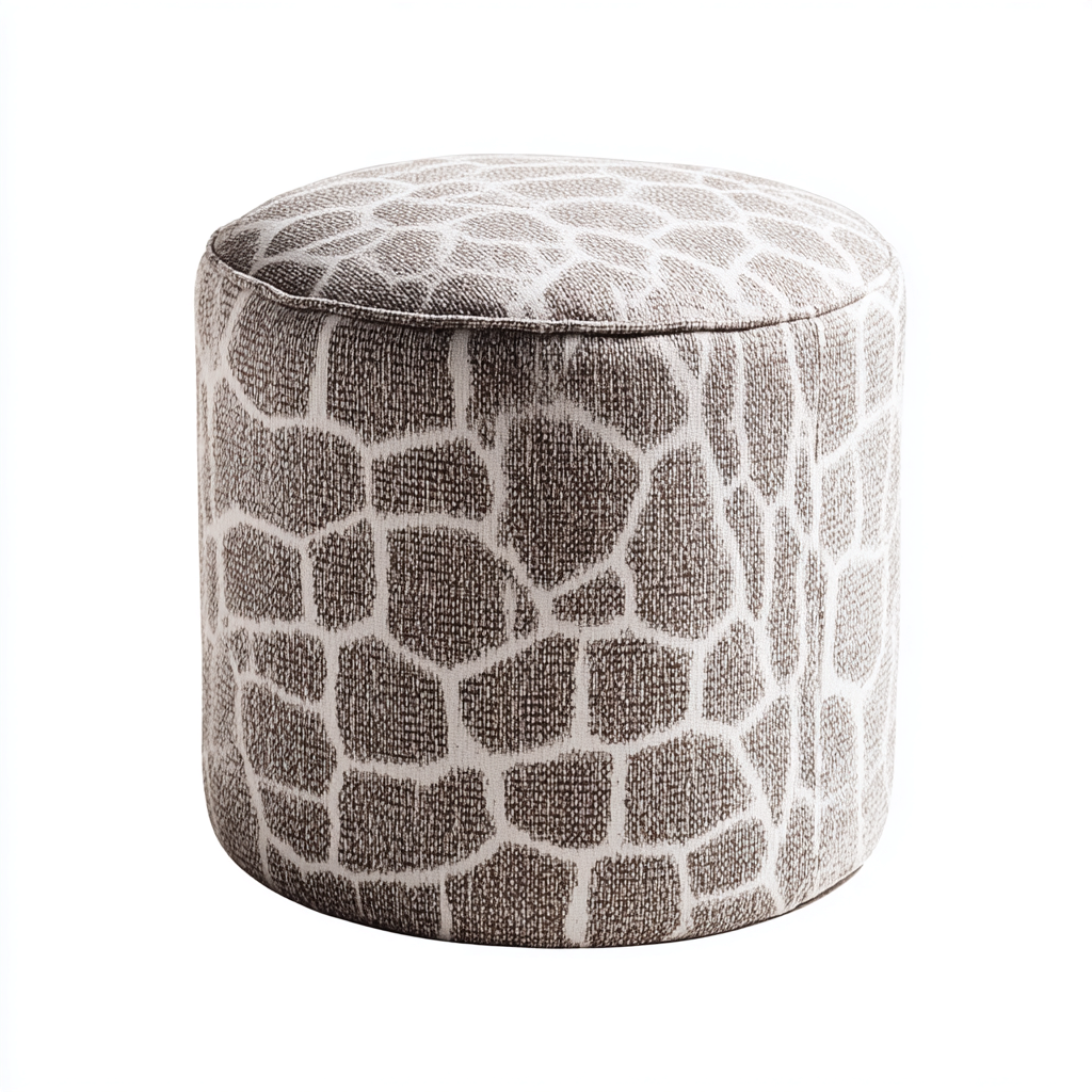 Pouf Tissu 40x40x45 cm – Gris/Blanc – Design moderne-Dengetmart