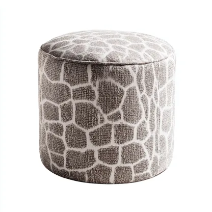 Pouf Tissu 40x40x45 cm – Gris/Blanc – Design moderne-Dengetmart