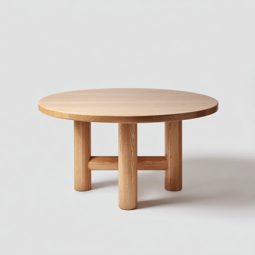 Table à manger Bois massif 130x130x75 cm – Chêne naturel – Design contemporain-Dengetmart