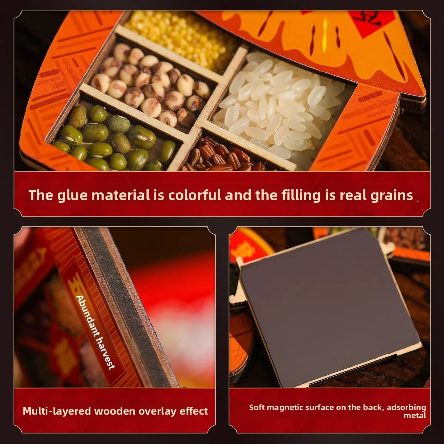 Auspicious Harvest Refrigerator Magnets, 3D Fortune God Magnetic Stickers, Creative Souvenir Decoration for Housewarming and Moving to a New Home