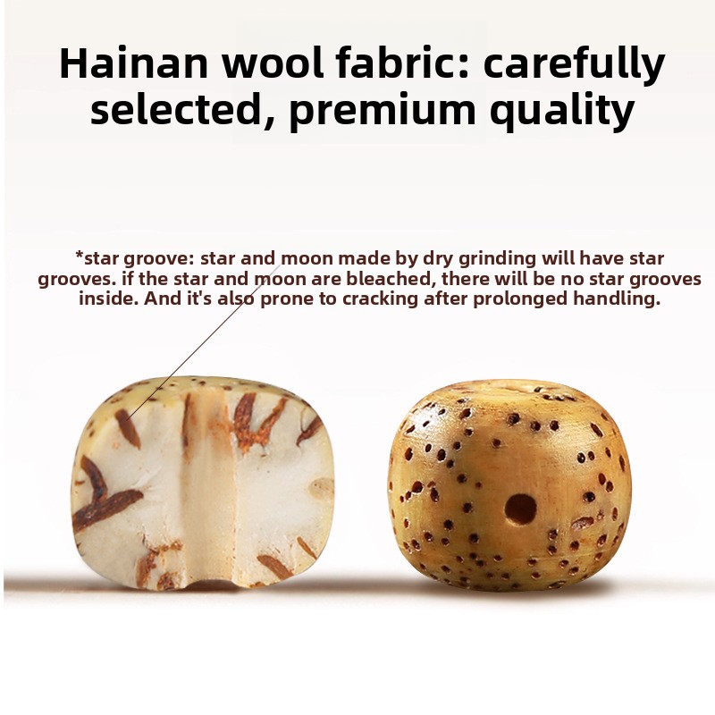 Natural golden seed star-moon bodhi double-loop bead bracelet for men and women, new moon high-density smooth white beads