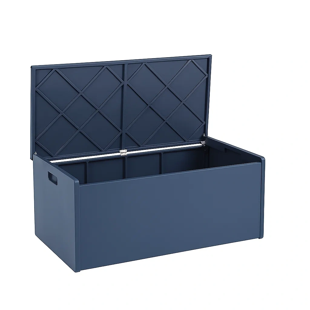 Cassa di stoccaggio rettangolare blu in polipropilene-FURNICRAFTY