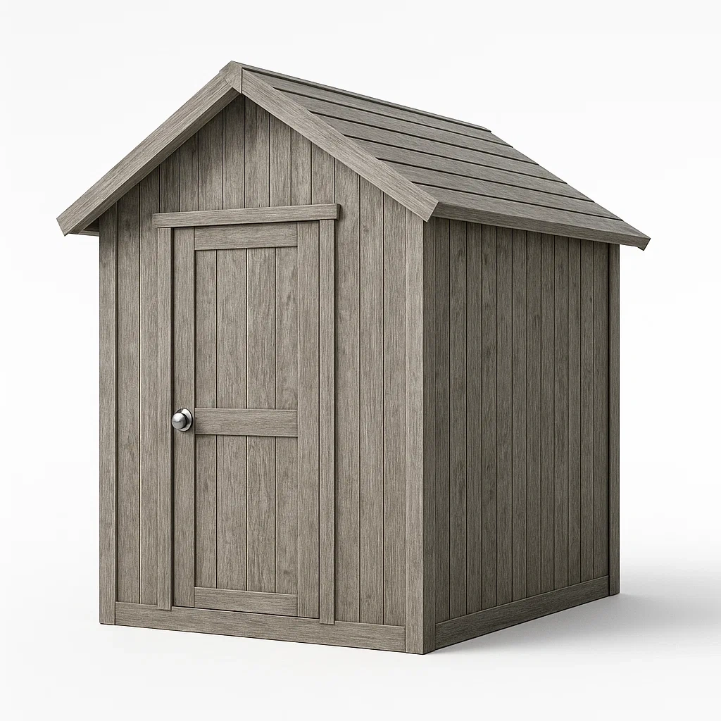 Casetta da giardino in legno trattato grigio con porta in legno 200x150x210 cm-DREAMCRIBZZ