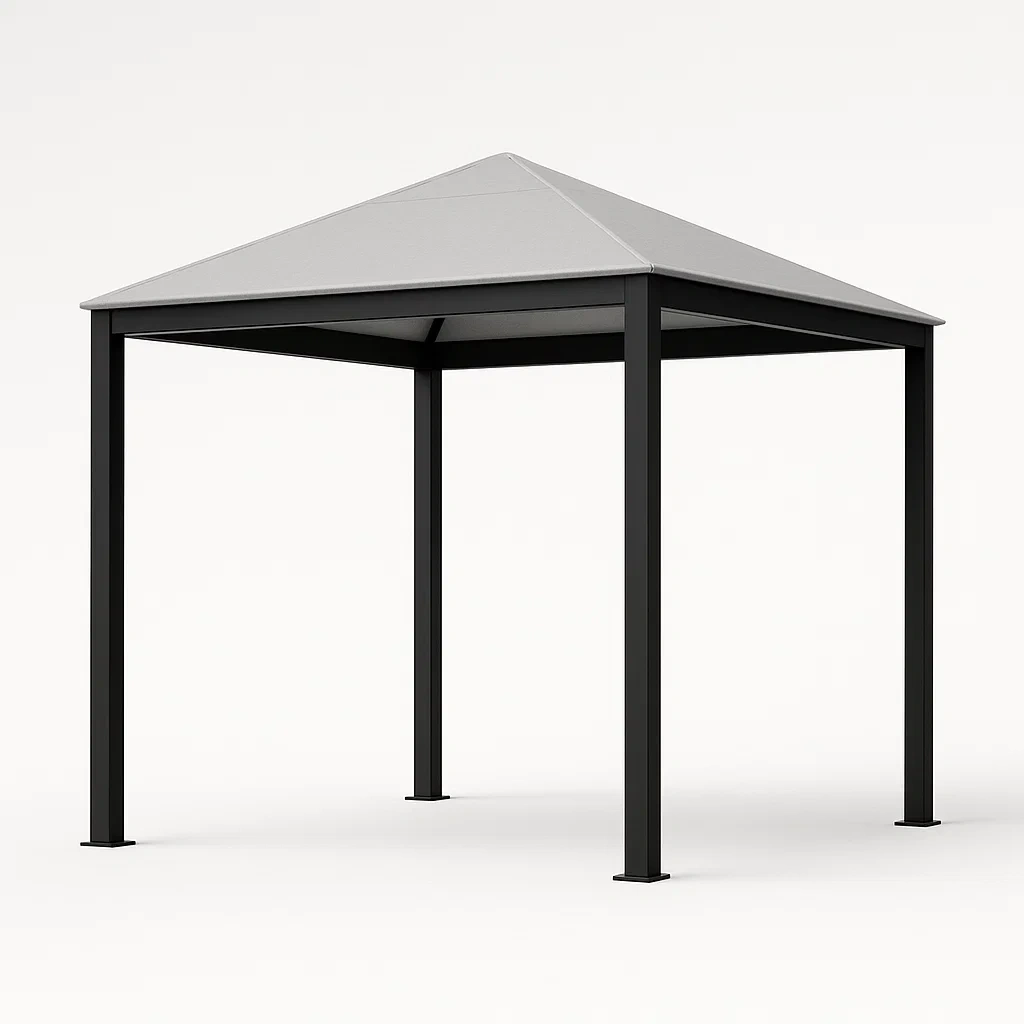 Gazebo in Acciaio e Poliestere Grigio 300x300x260 cm-DREAMCRIBZZ