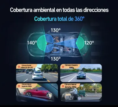 Garmin G980 mesterséges intelligenciával és hangvezérelt autós kamera négy kamerával, 360°-os panorámaképernyővel, 4K Ultra HD éjjellátóval és GPS-követéssel