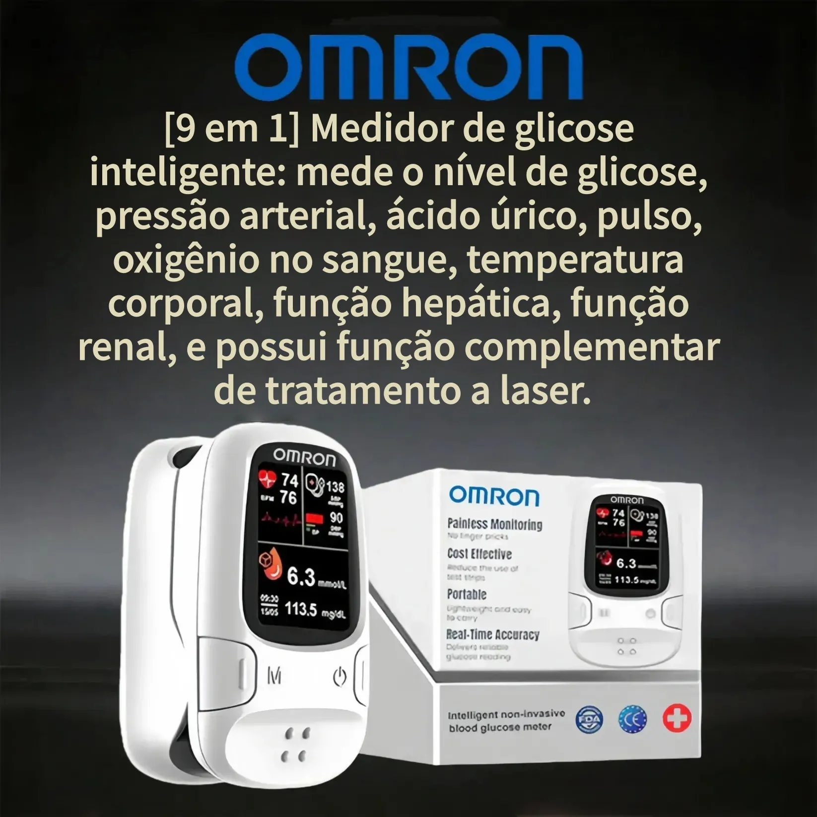 🔥A Omron™ apresenta o novo medidor de glicose inteligente não invasivo lançado no mercado 🔥Feito nos EUA🔥