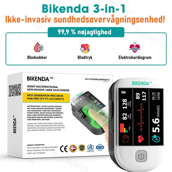 Nieinwazyjny laserowy glukometr Bikenda™ — dokładność 99,9%.