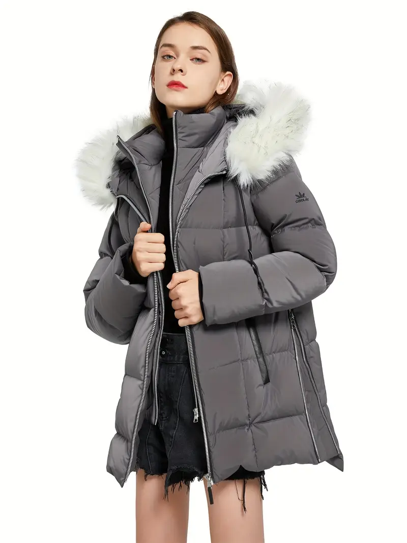 Damska kurtka puchowa, modna, wąska, zimna, wygodna, z kapturem, wysokiej jakości puch