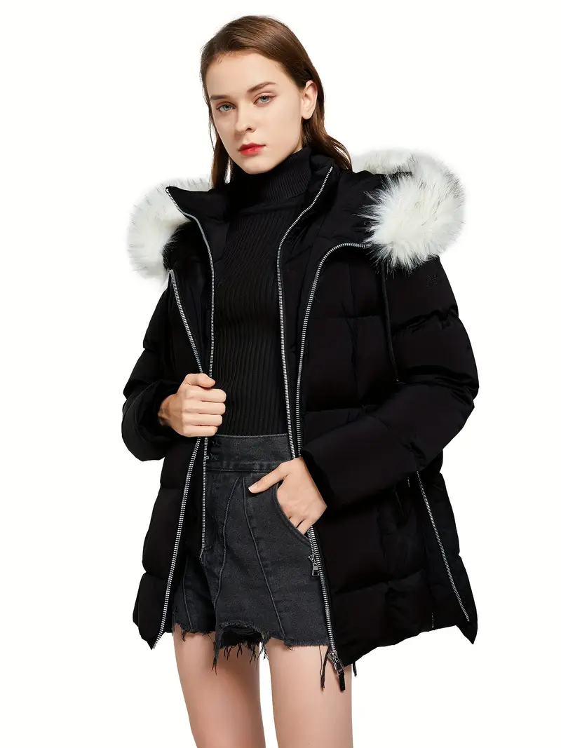 Damska kurtka puchowa, modna, wąska, zimna, wygodna, z kapturem, wysokiej jakości puch